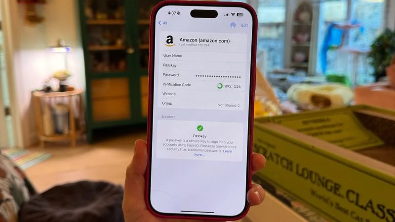 کدهای تأیید دو مرحله‌ای در برنامه Passwords