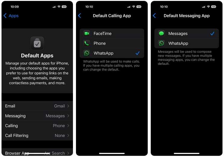 نحوه تنظیم واتساپ به‌عنوان برنامه پیش فرض در آیفون