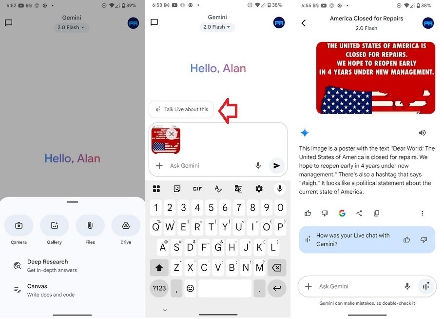 gemini Talk Live about this