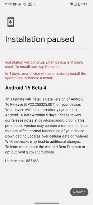 نصب اندروید ۱۶