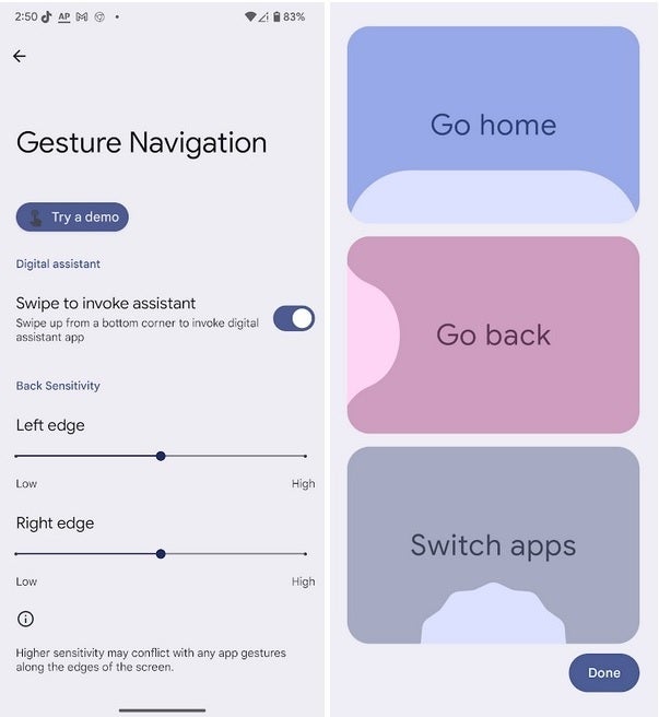 دموی جدید حرکات لمسی (Gesture Navigation) اندروید ۱۶