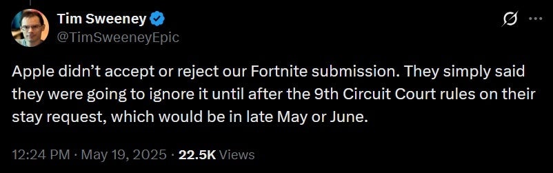 واکنش تیم سوئینی: اپل هیچ تصمیمی نگرفت