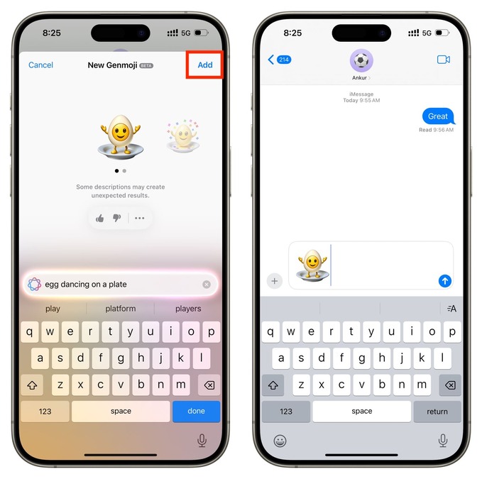 ساخت ایموجی اختصاصی با Genmoji
