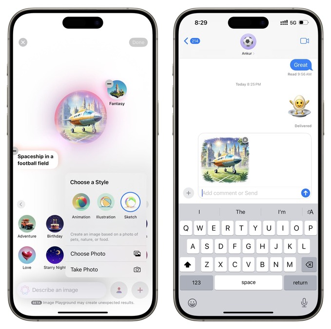 ساخت تصویر با Image Playground اپل