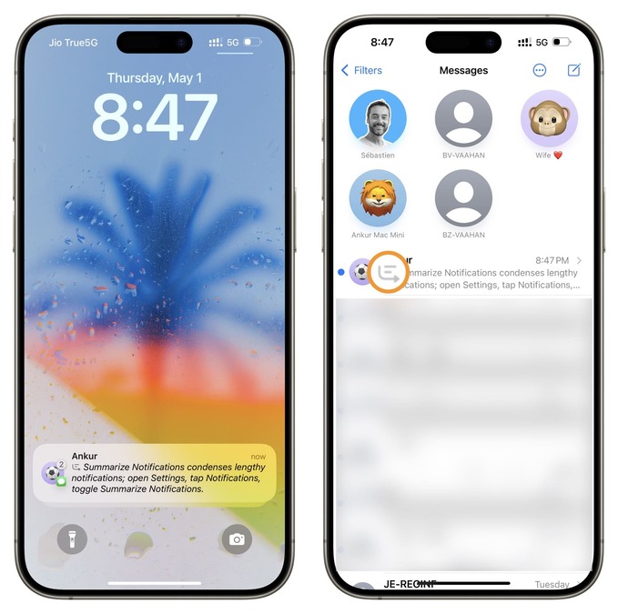 نمایش خلاصه پیام‌ها روی صفحه قفل آیفون