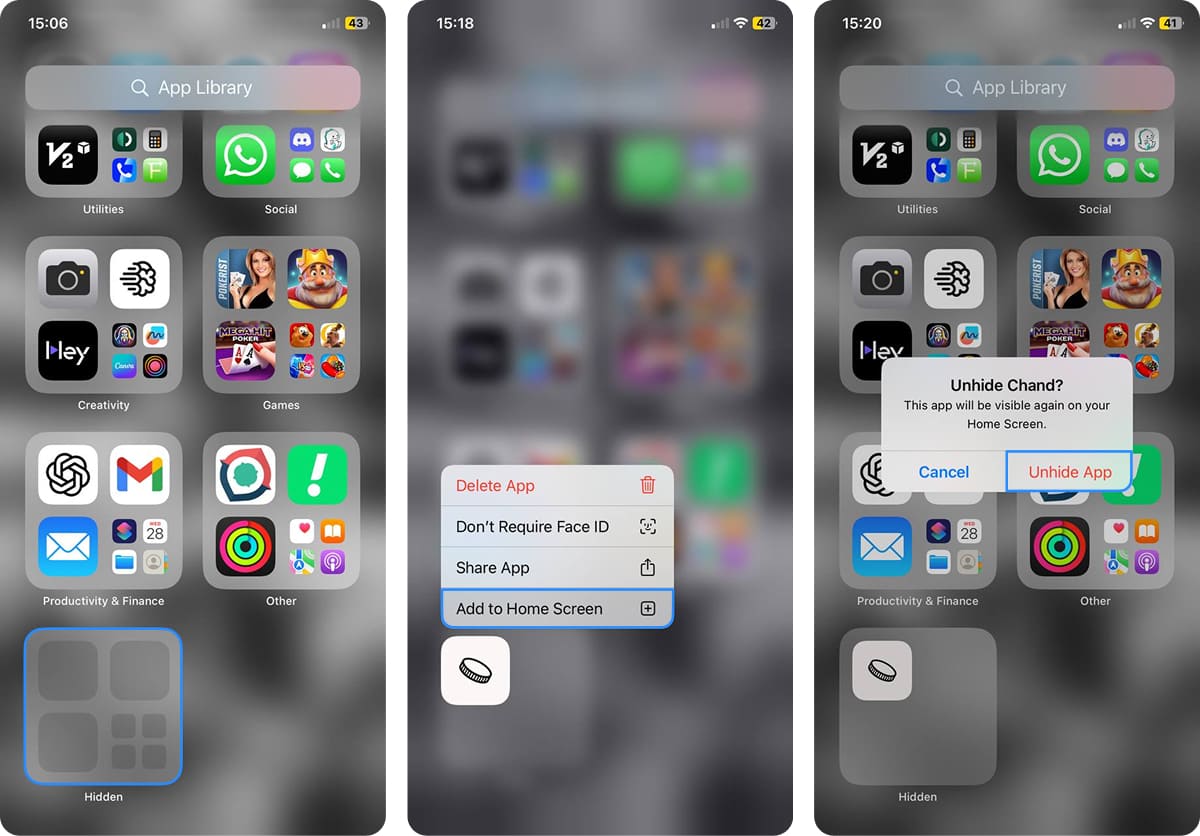 خارج کردن برنامه از حالت مخفی در آیفون