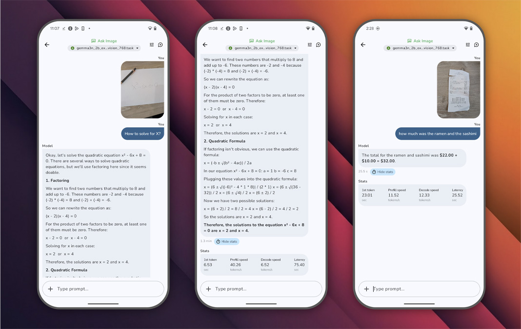 قابلیت پرسش از تصویر هوش مصنوعی AI Edge Gallery