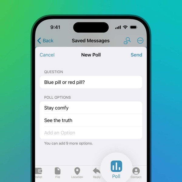 نظرسنجی با گزینه‌های بیشتر در تلگرام