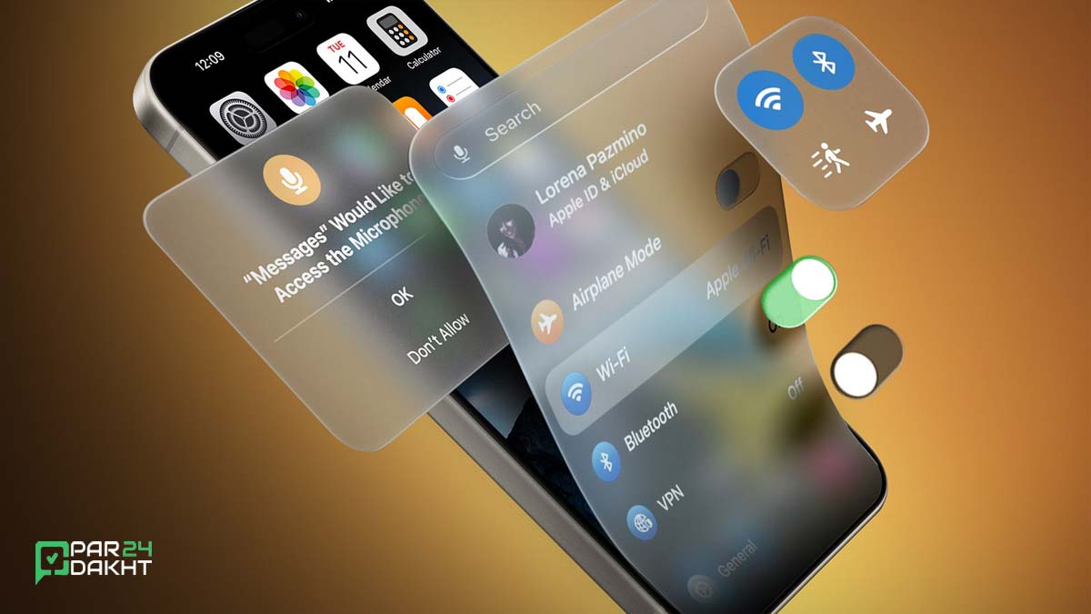 طراحی شفاف در ios 26
