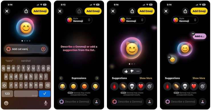 اپل در iOS 26 ویژگی Genmoji را نیز بهبود داده است