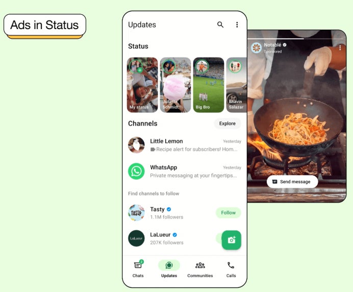 تبلیغ در استوری های واتساپ
