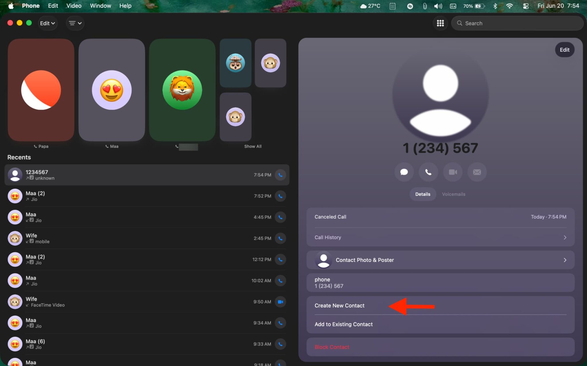 ذخیره شماره‌ها در مخاطبین در آیپد و مک