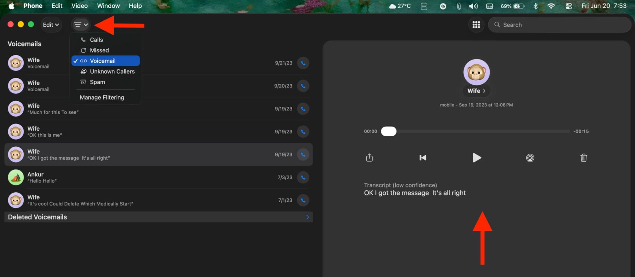 دسترسی به پیام‌های صوتی در آیپد و مک
