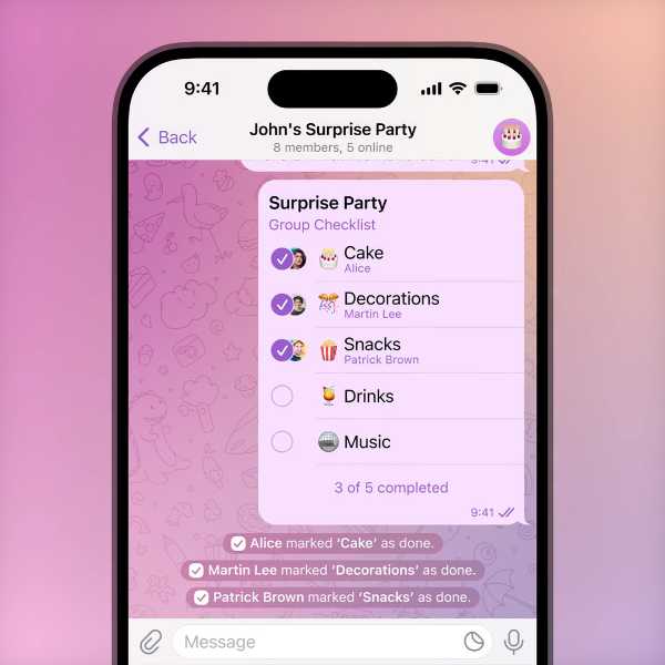 ساخت چک لیست در گروه تلگرام