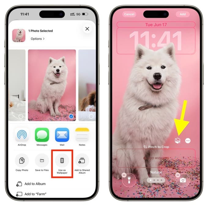 تنظیم والپیپر سه‌بعدی روی صفحه قفل آیفون