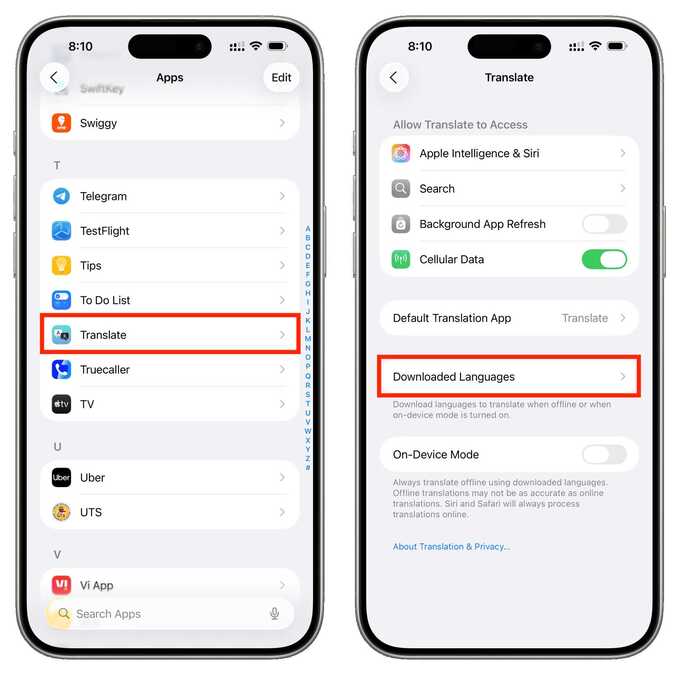 ترجمه خودکار پیام ها در اپلیکیشن Messages