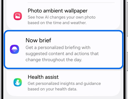نحوه تنظیم Now Brief در گوشی‌های سامسونگ