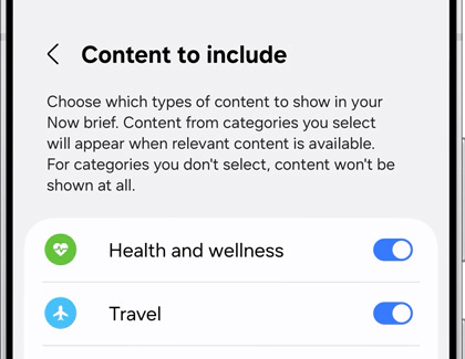 تنظیم محتوای نمایشی در Now Brief