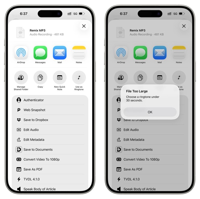 مشکل تنظیم آهنگ زنگ دلخواه در iOS 26