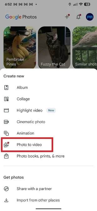 تبدیل تصاویر به ویدئو در google photos