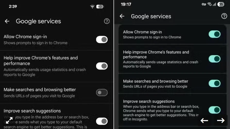 تنظیمات google photos