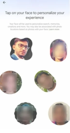 قابلیت face picke گوگل فوتوز