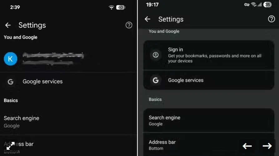 تغییرات جدید در مرورگر کروم اندروید