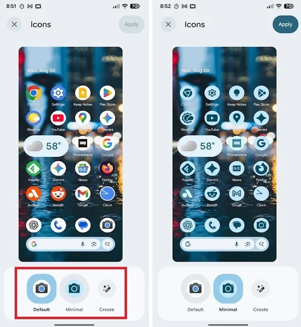تغییر تم در اندروید ۱۶