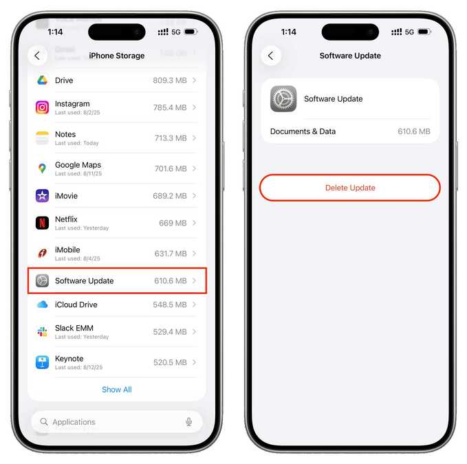حذف فایل خراب آپدیت آیفون