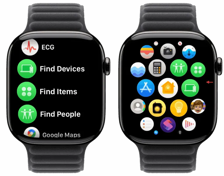 Find My در اپل واچ: سه اپلیکیشن مجزا