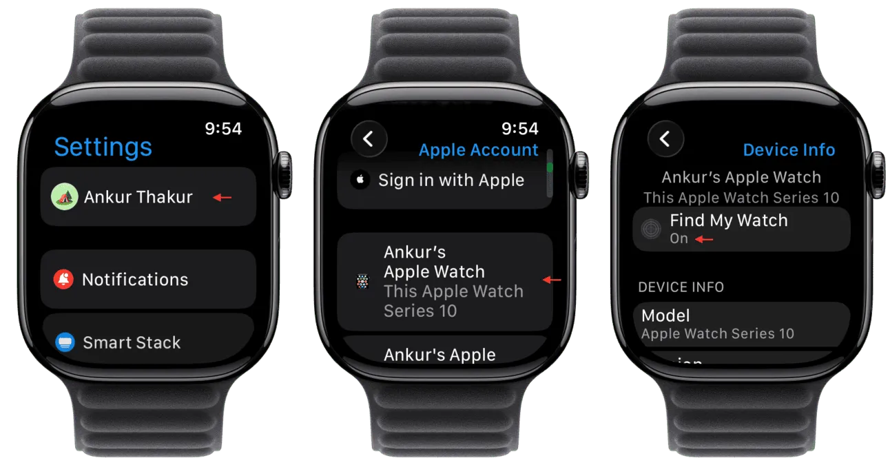 فعال‌سازی Find My روی اپل واچ