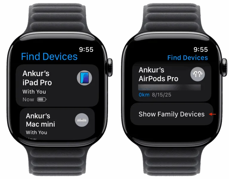 استفاده از اپلیکیشن Find Devices در اپل واچ