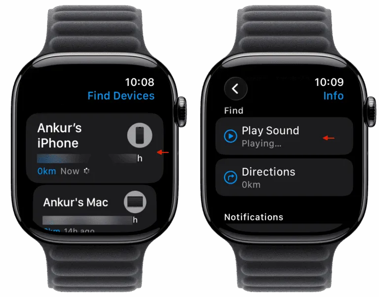 پخش صدا (Beep) برای یافتن دستگاه گم شده در اپل واچ