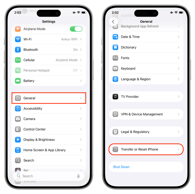 چطور تنظیمات آیفون را ریست کنیم