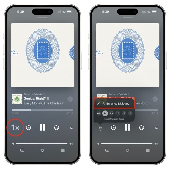 نحوه فعال‌سازی Enhance Dialogue در اپل پادکست