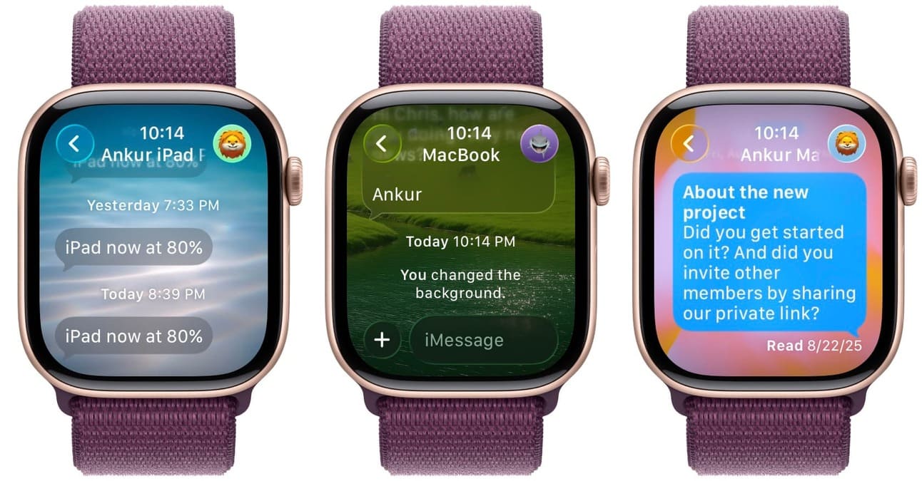 تغییر پس زمینه پیام ها در watchOS 26