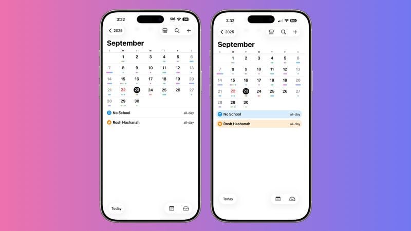 تغییرات در اپلیکیشن Calendar در iOS 26.1