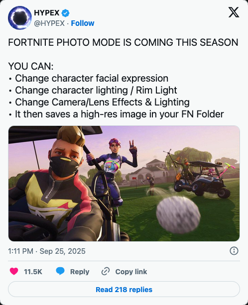 ویژگی Photo Mode در فورتنایت