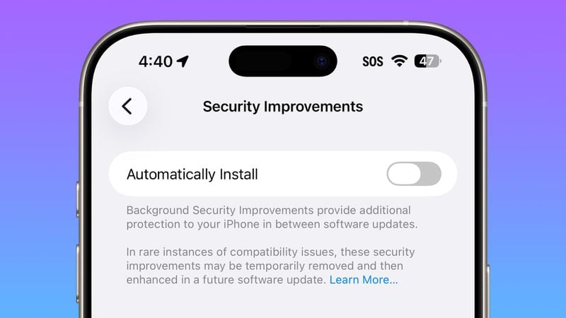 بهبود امنیت پس‌زمینه در iOS 26.1