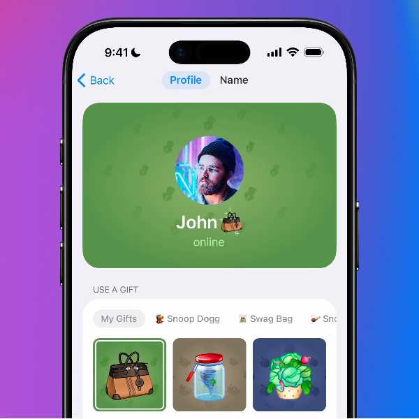 تنظیمات جدید رنگ پروفایل تلگرام