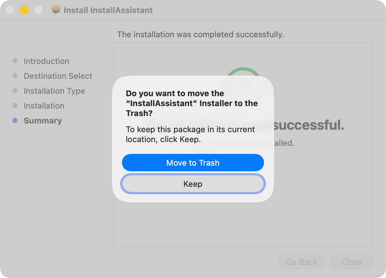 حذف فایل نصب macos