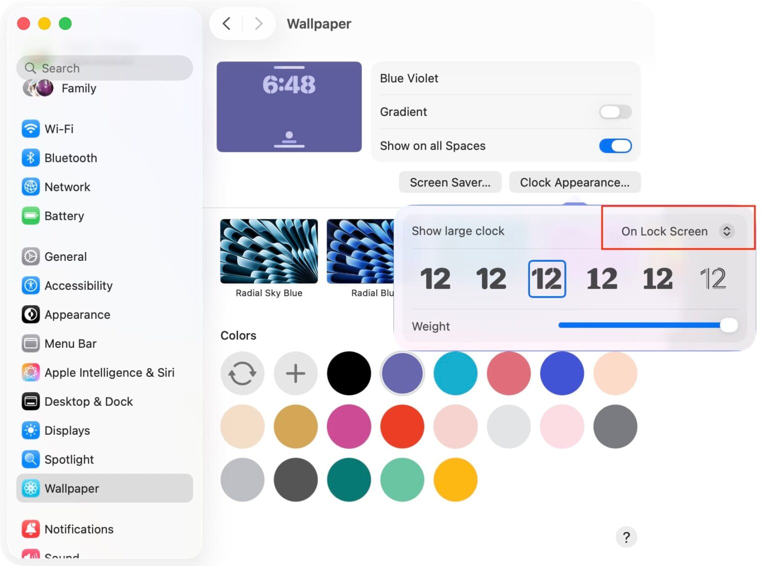 تغییر فونت و ظاهر ساعت صفحه قفل مک بوک