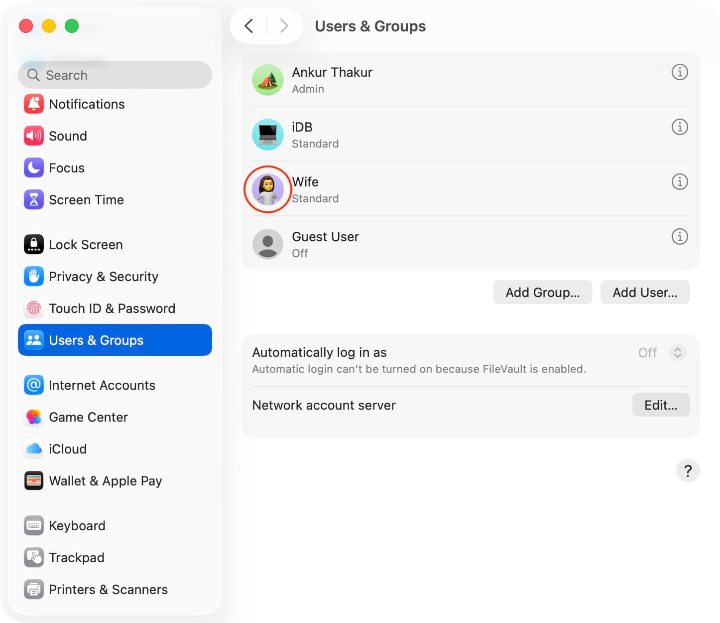 تنظیم عکس پروفایل کاربرها در صفحه قفل مک بوک