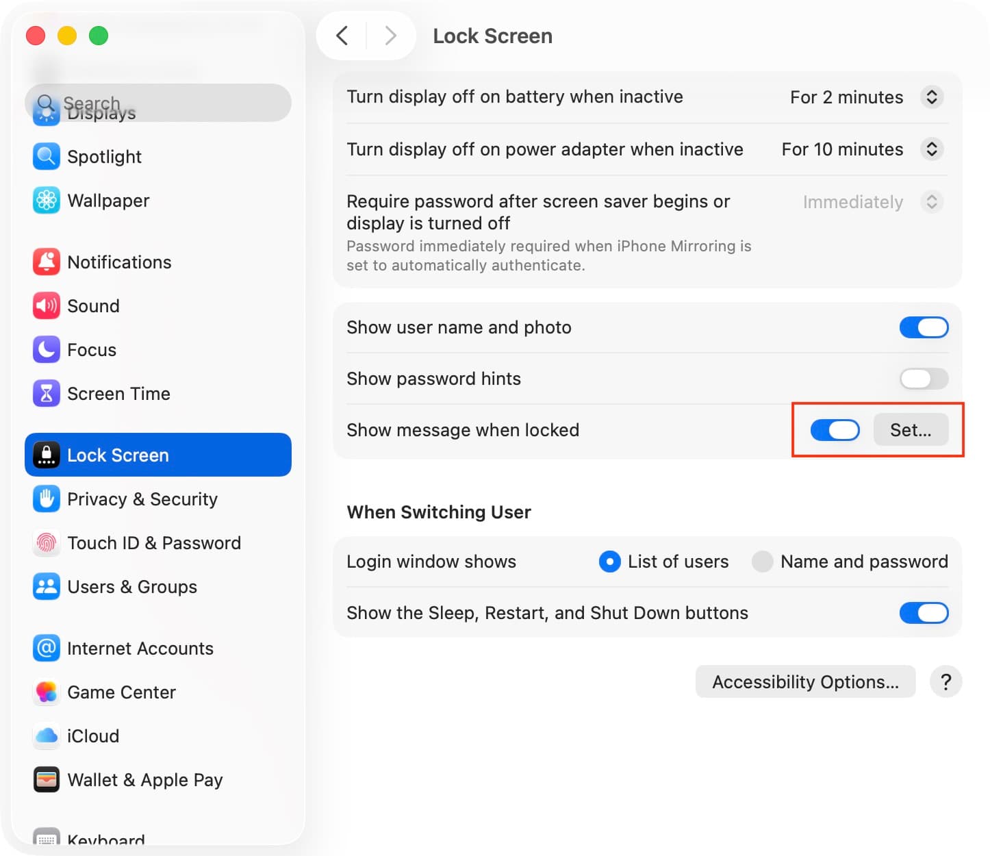 نمایش پیام سفارشی روی صفحه قفل مک بوک