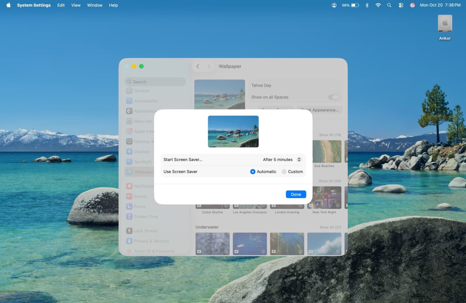 فعال‌سازی اسکرین‌سیور (Screen Saver) در مک بوک