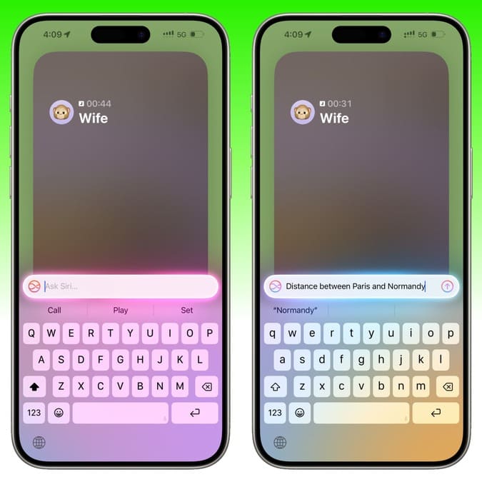 تایپ با Siri هنگام تماس