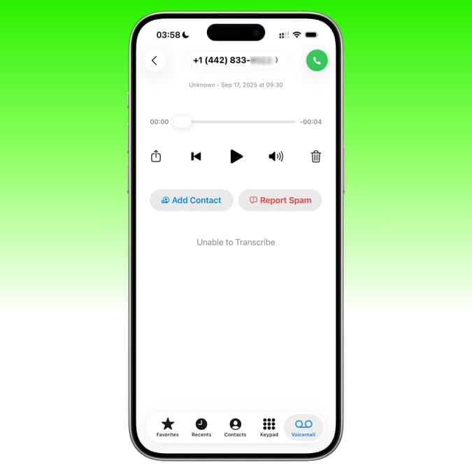 گزارش پیام‌های صوتی اسپم