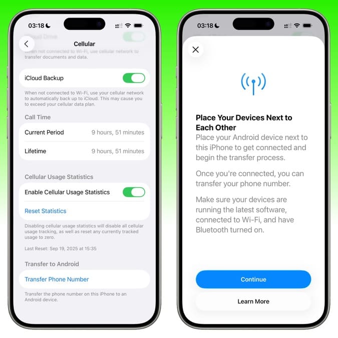 انتقال آسان eSIM بین آیفون و اندروید
