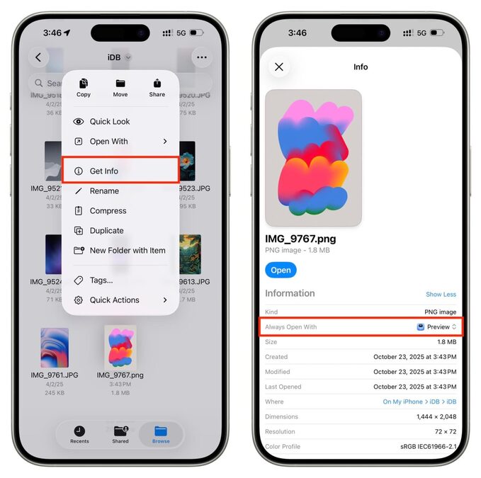 تنظیم برنامه پیش فرض باز کردن فایل در آیفون