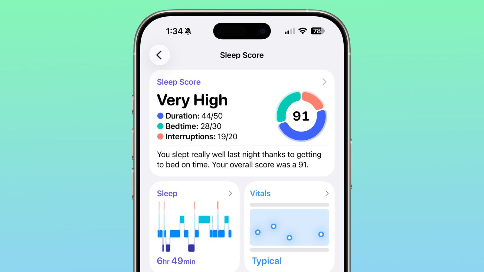 تغییرات در Sleep Score و امتیاز خواب ioS 26.2